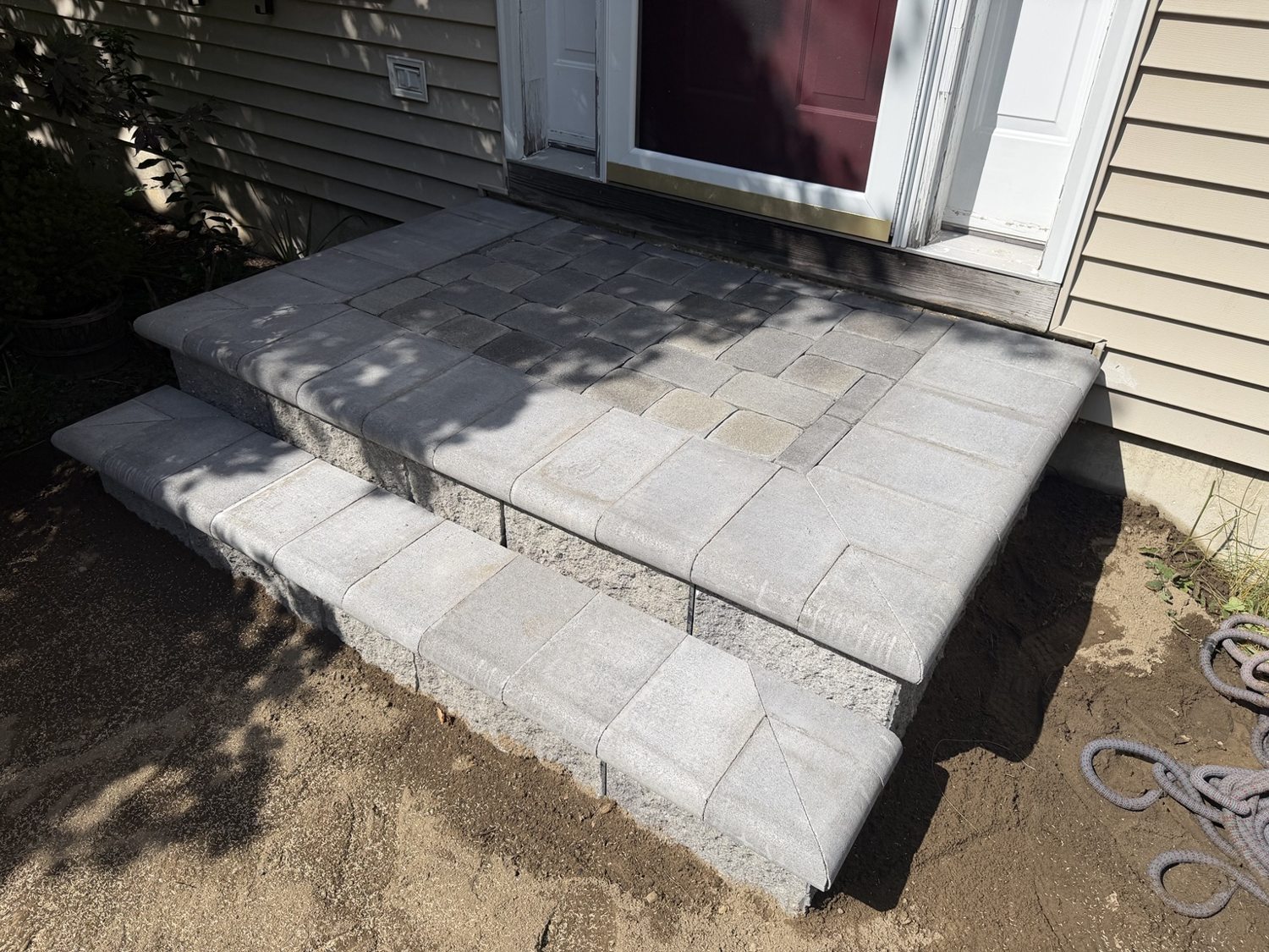 Paver front entry steps