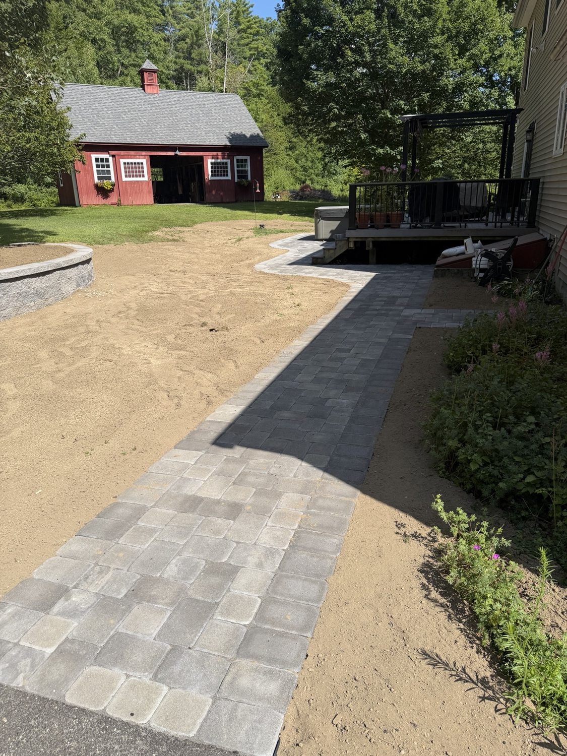 Paver walkway and outdoor space