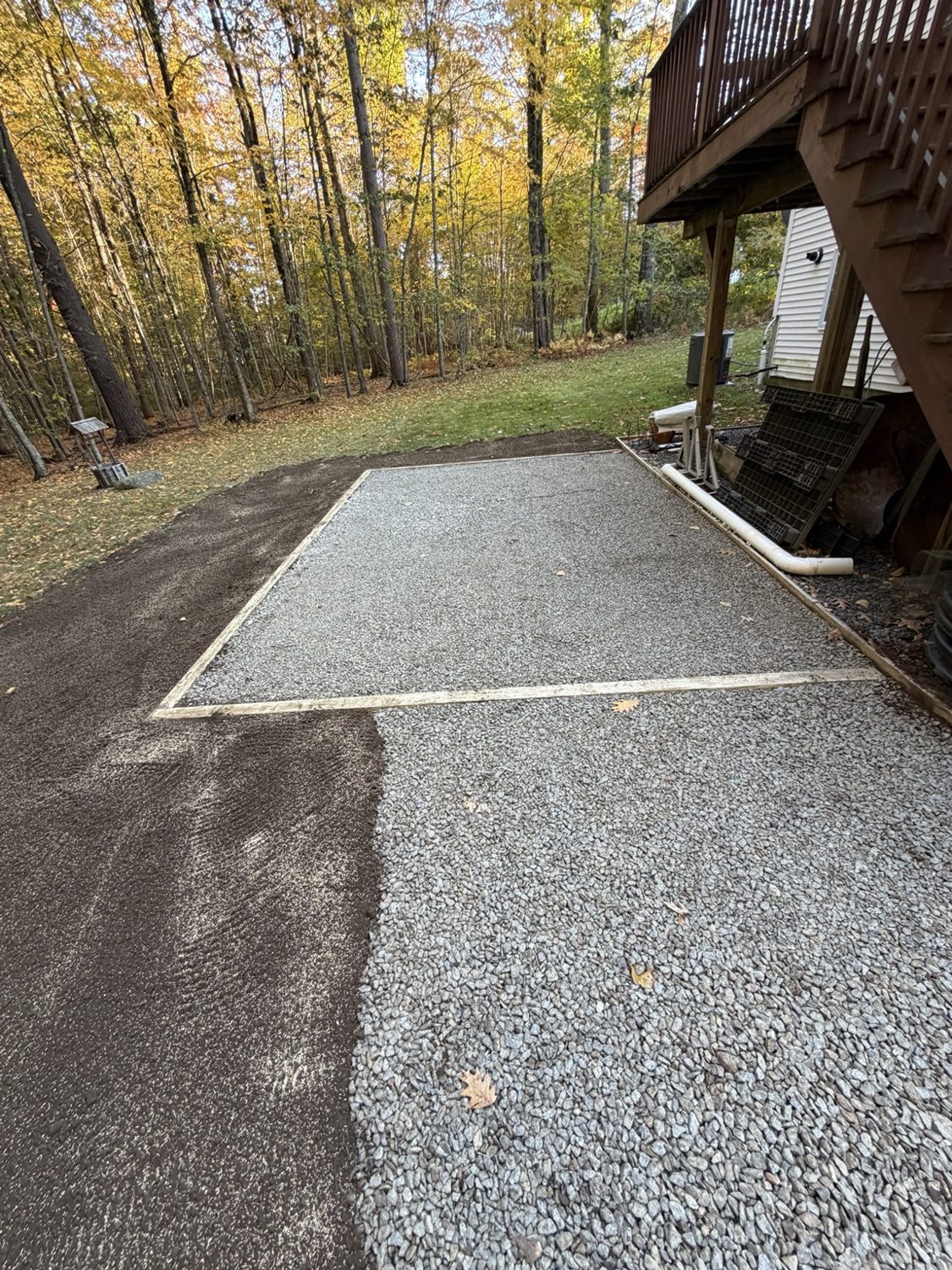 Gravel pad and site preparation