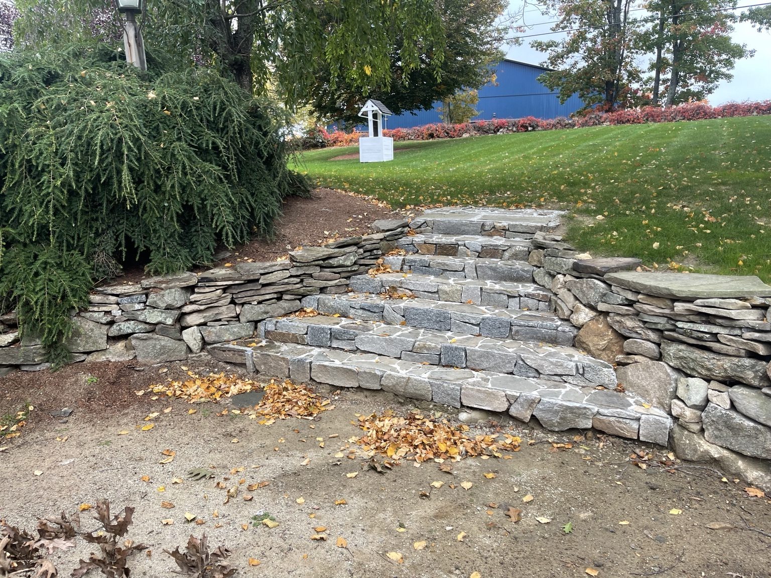 Natural stone stairway