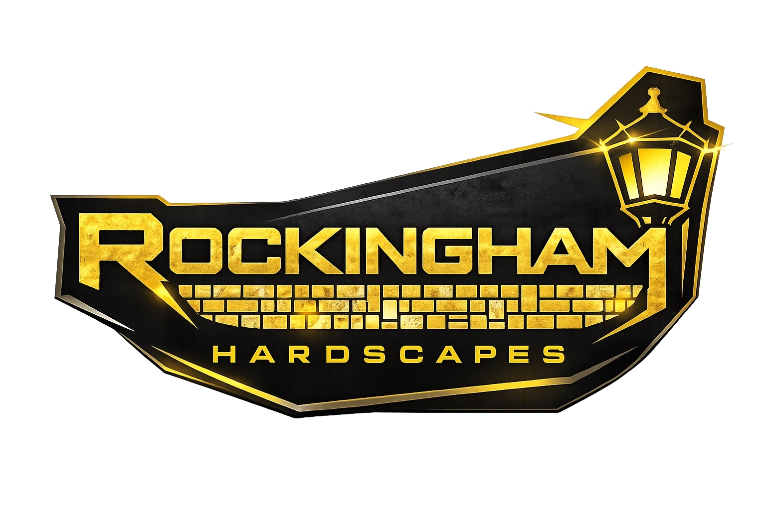 Rockingham Hardscapes black and gold logo